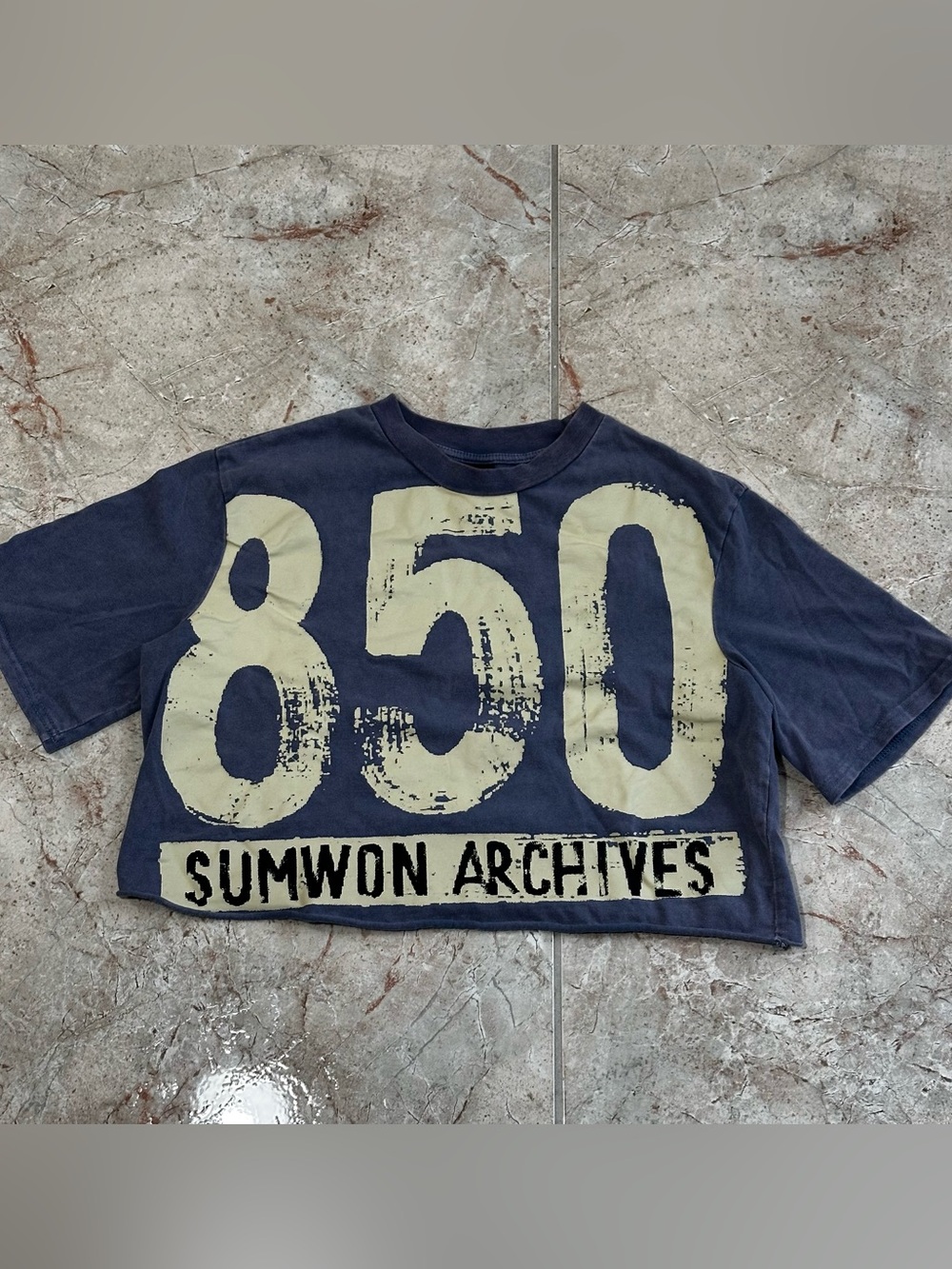 Sumwon Archives Cropped “850” Graphic Tee Size S